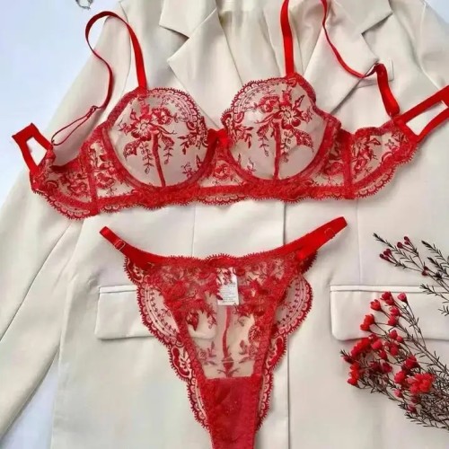 Flower Embroidery, Perspective Mesh, Sexy, Comfortable, Simple and Generous Lingerie Set Sexy Lingerie Sexy Costume